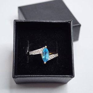 TGGC 925 Blue Topaz Ring Size 8